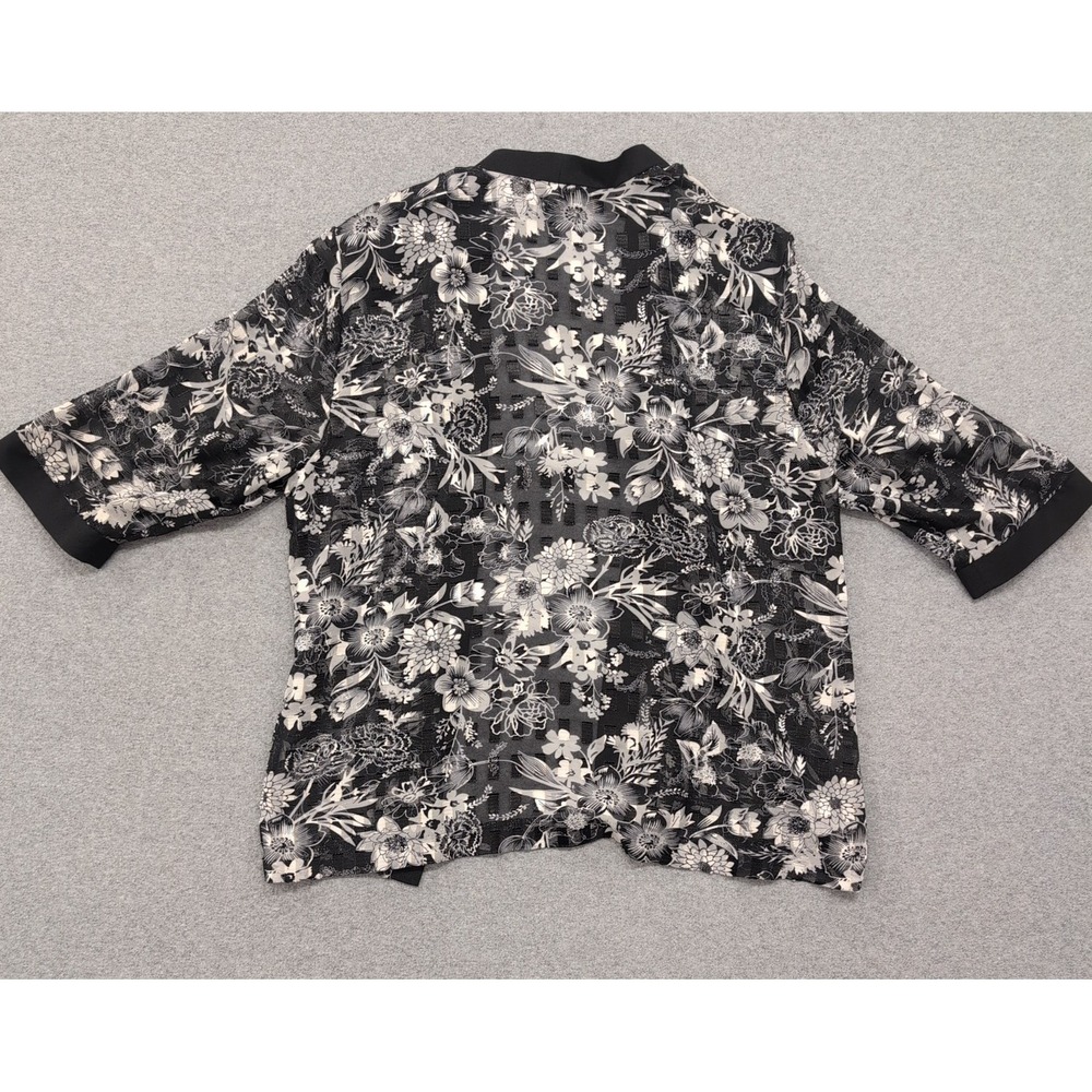 Bon Worth Black Floral Print Kimono Cover Women LP - Picture 3 of 3